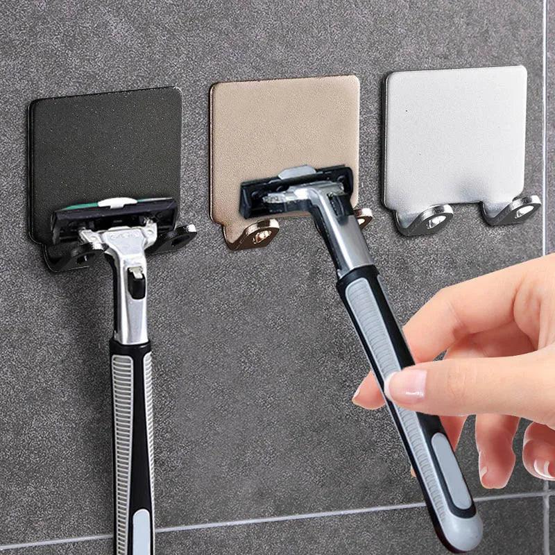 Shower Razor Blade Organizer and Holder with Adhesive Wall Mount for Bathroom  ourlum.com   