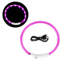 LED Pet Dog Collar Glowing Safety Light USB Flashing Luminous Necklace  ourlum.com S2 Pink 40cm 