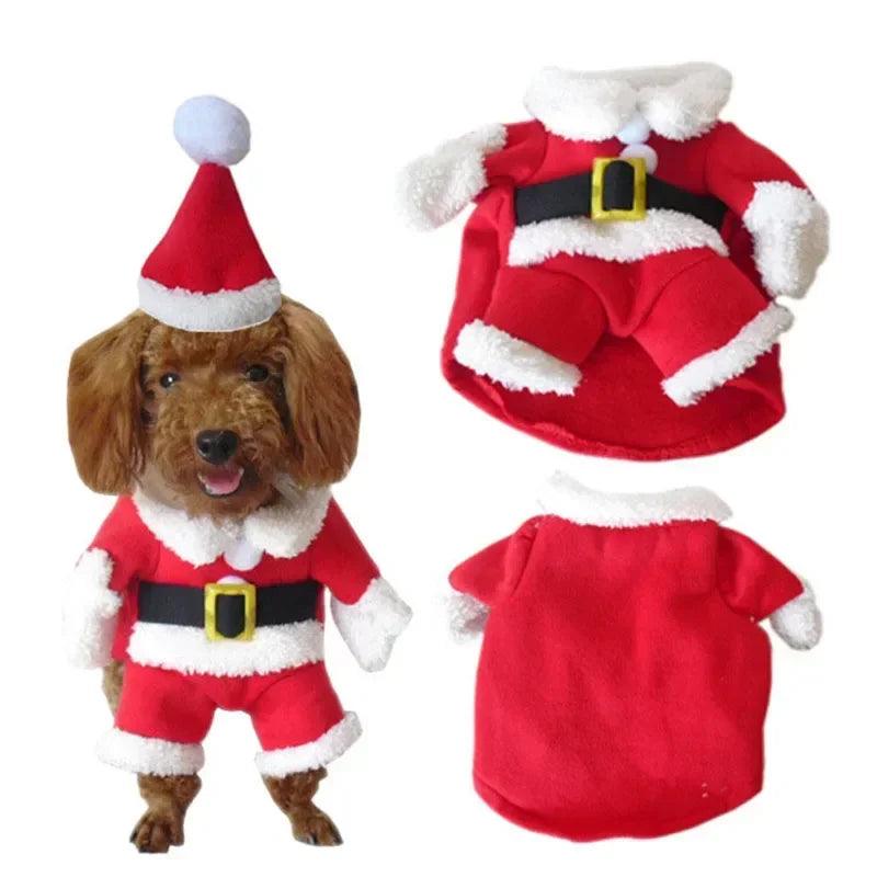 Santa Claus Pet Winter Costume for Dogs and Cats: Stay Festive & Cozy  ourlum.com Red S 