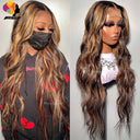 Blonde Highlight Body Wave Lace Front Wig Remy Human Hair