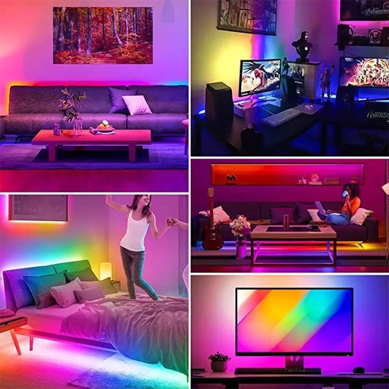 Colorful Bluetooth LED Light Strips for TV Room and Bedside Bar  ourlum.com   