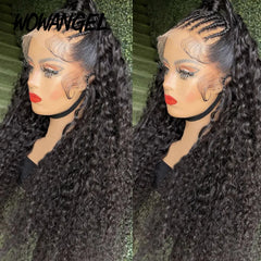 36 Inch Water Wave HD Lace Front Wig - 250% Curly Human Hair Wig for Women