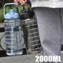 2L Portable Plastic Water Bottle with Straw for Fitness