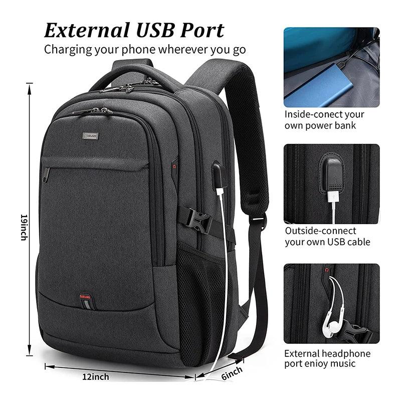 Men's 17.3''Laptop Backpack Large Capacity Travel Backpack Mochila Multifuncion Business Backpack Oxford Wear-resistant Backpack