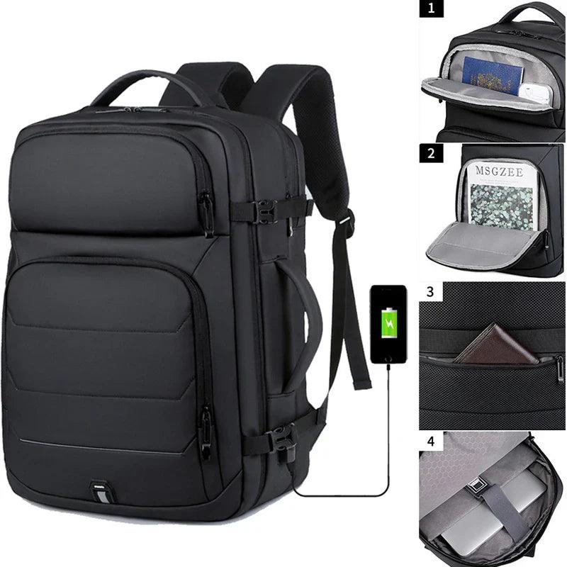 Expandable Men‘s 17 Inch Laptop Backpacks Waterproof Notebook Bag USB Schoolbag Sports Travel School Bag Pack Backpack For Male  ourlum.com   