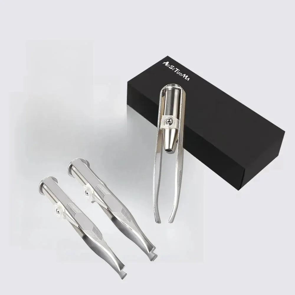 1pc Portable Stainless Steel Smart Design Eyebrow Hair Remove Tweezer With LED Light Makeup Tool  ourlum.com   