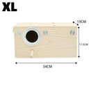 Wood Bird House Parrot Breeding Box: Natural Wood Resting Spot for Birds  ourlum.com A-XL  