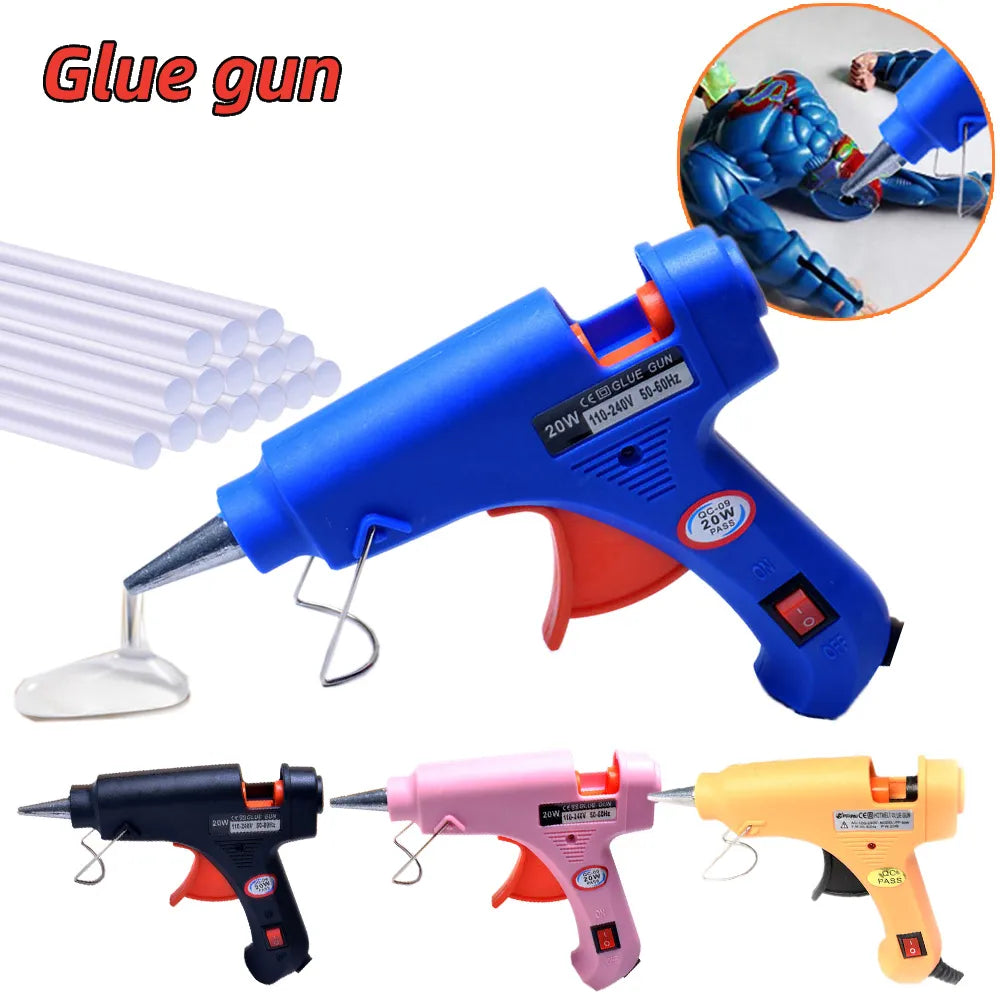 20W Hot Melt Glue Gun with Seal Wax Glue Sticks Household DIY Industrial Guns Heat Temperature Thermo Electric Repair Tool  ourlum.com   