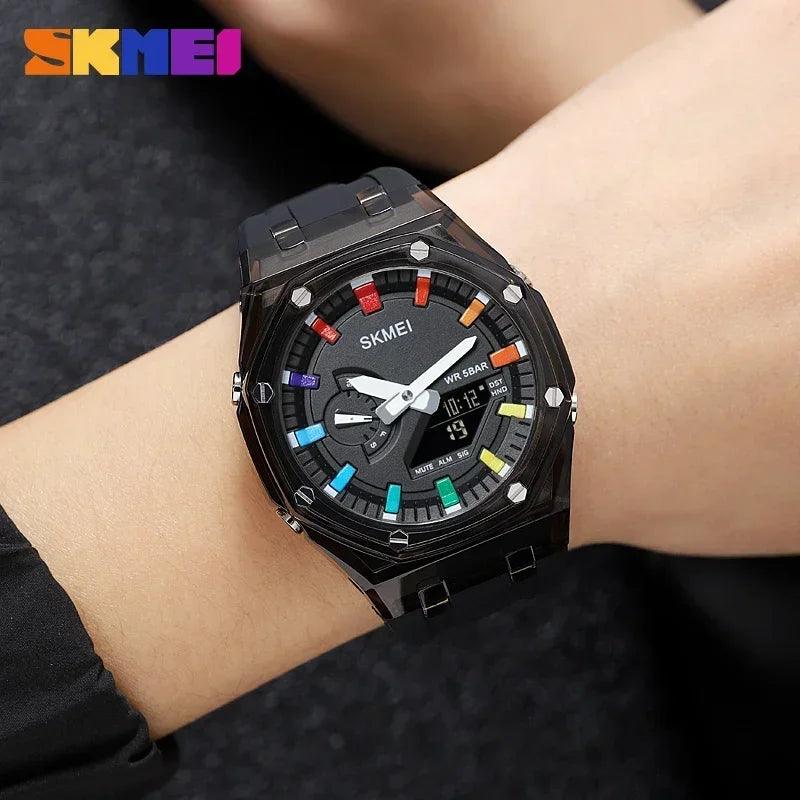 SKMEI Men's Waterproof Digital Sports Watch with Countdown Stopwatch and Dual Time Zone Features  ourlum.com   