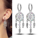 925 Sterling Silver Heart Earrings with Zircon Stones - Elegant Women's Jewelry  ourlum.com KTE144  