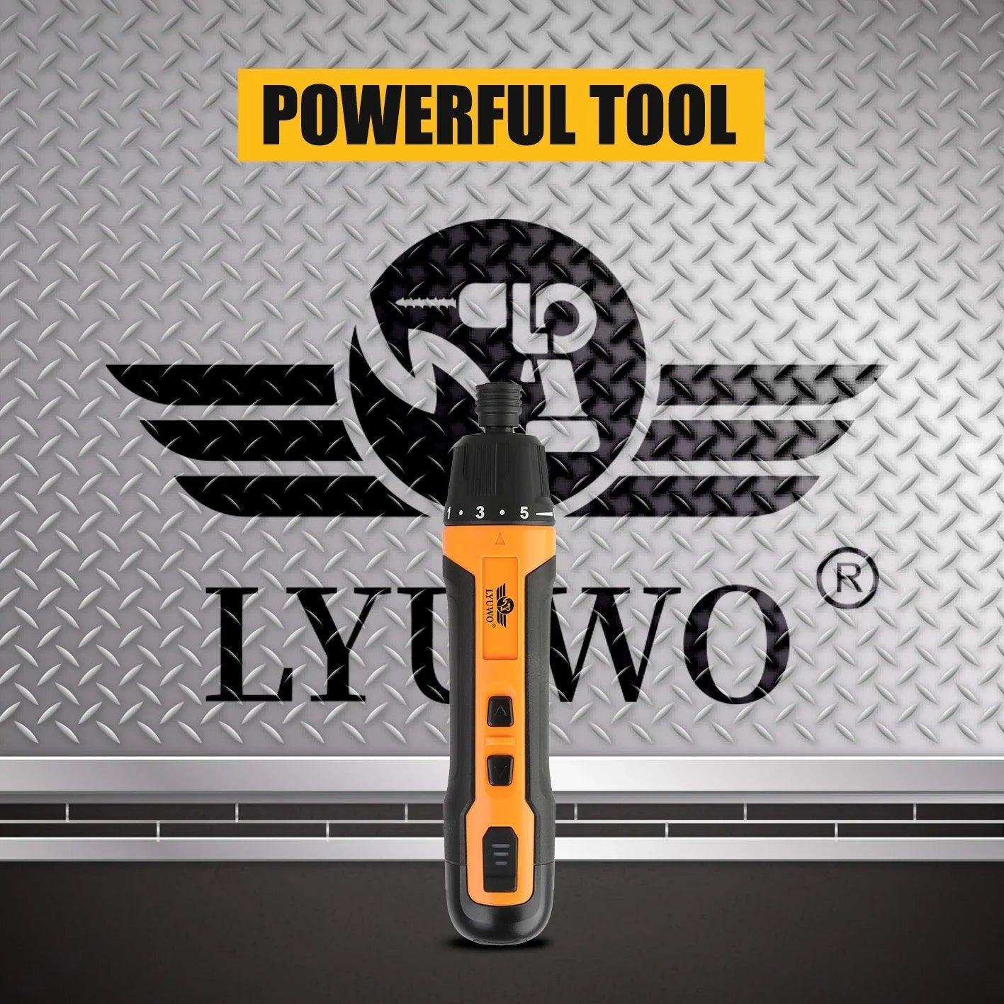 LYUWO Mini Wireless Electric Screwdriver, Rechargeable 1300mah Power Drill Bit, Multifunctional Disassembly Torque Repair Tool  ourlum.com   