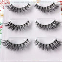 NEW 3Pairs Mink Lashes 3D Mink Eyelashes Invisible Band Natural Black Mink False Eyelash Full Strip cilios posticos Reusable  ourlum.com 3pairsC26  