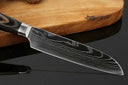 Professional Damascus Kitchen Knife Set with Santoku Cleaver