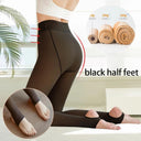 Winter Comfort Thermal Leggings - Stylish Slim Translucent Stockings & Pants - Elastic Sexy Thick Pantyhose - 80g 200g  ourlum.com Black half feet 80g-thin 