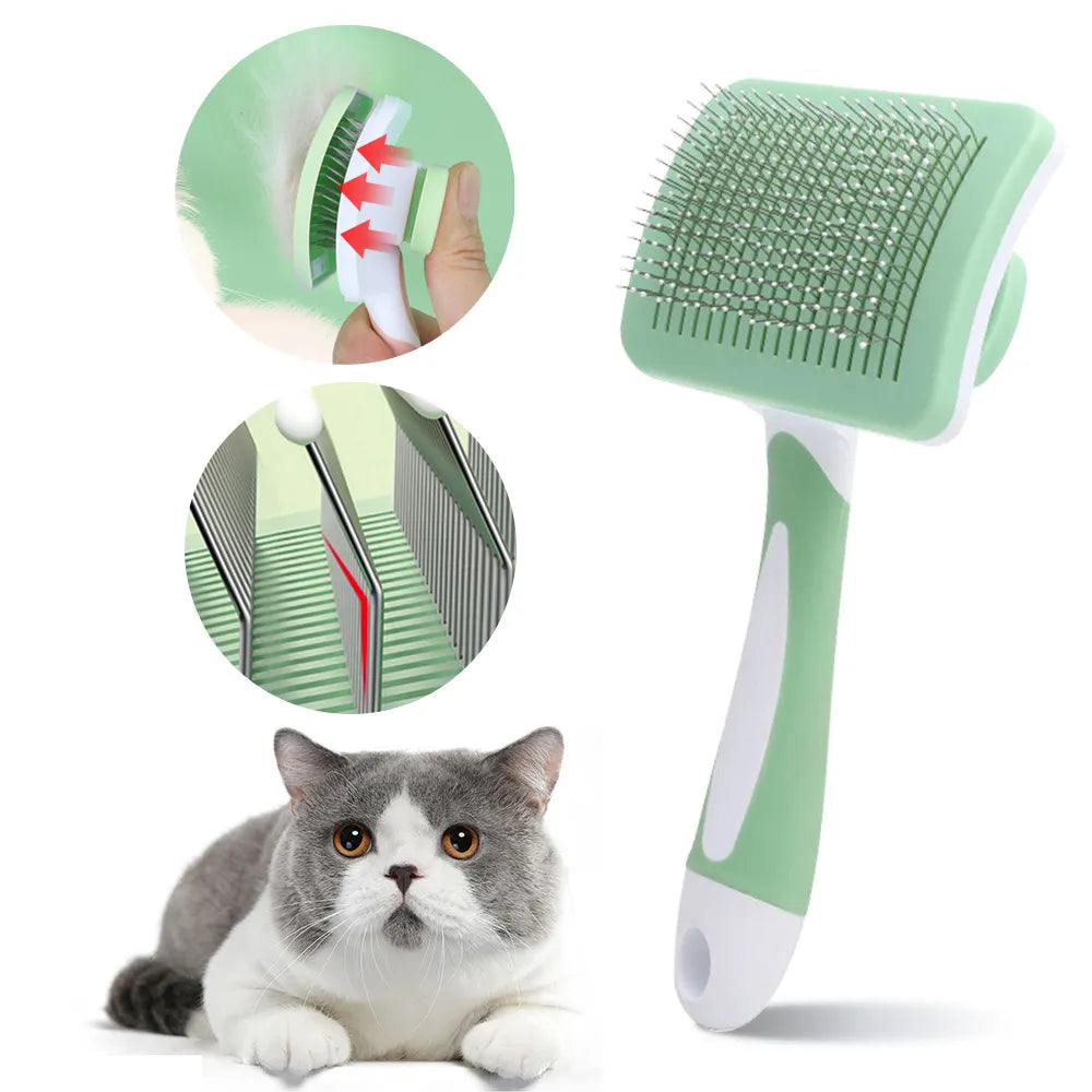 Pet Grooming Comb: Stainless Steel Needle Brush for Cats Dogs - Shedding Tool & Skin Care - ourlum  ourlum.com   