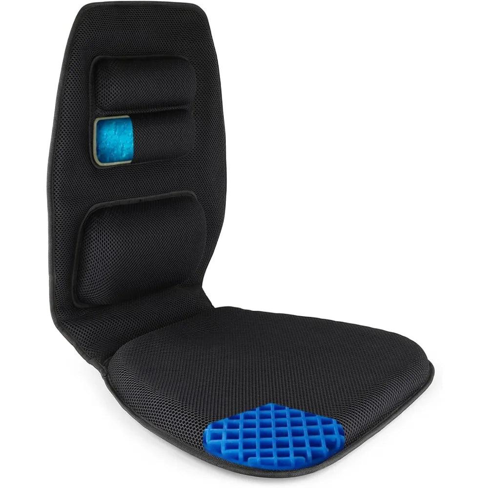 Premium Gel Memory Foam Seat and Back Cushion Set for Car and Office - Ultimate Comfort and Pain Relief