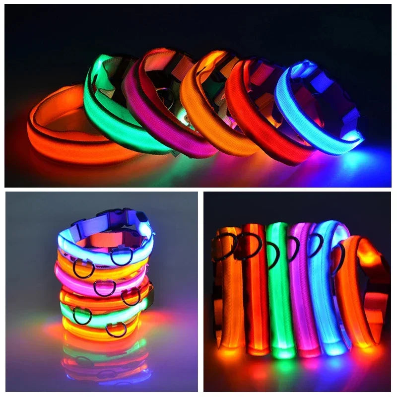 LED Dog Collar: Safety Night Light Flashing Necklace for Pet Visibility  ourlum   