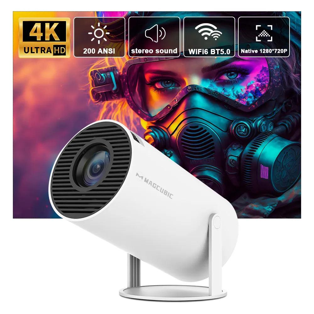 4K Android 11 HY300 Dual Wifi6 Projector: Native 1280*720P, BT5.0, 200 ANSI, Cinema Outdoor Portable Experience  ourlum.com   