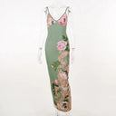 Vibrant Floral Suspender Dress for Summer Beach Parties