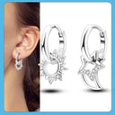 925 Sterling Silver Heart Earrings with Zircon Stones - Elegant Women's Jewelry  ourlum.com KTE119  