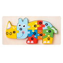 Wooden Puzzle Educational Cartoon Animals Learning Game for Kids  ourlum.com rhino  