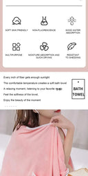 Womens Bath Towels Girls Wearable 140*85Cm Fast Drying