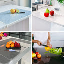 Acrylic Anti-slip Transparent Cutting Board with Lip for Kitchen Counter