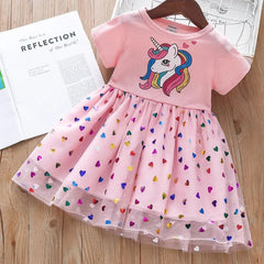 Unicorn Princess Dress: Magical Girls Party Outfit
