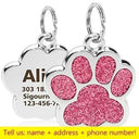 Engraved Glitter Paw Pet ID Collar Tag: Customized and Stylish  ourlum PK  