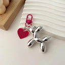 Balloon Dog Acrylic Keychain Set - Fun Accessories for Women & Couples  ourlum.com Metal Silver  