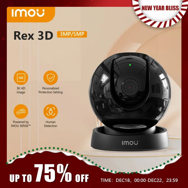 IMOU Rex Smart Indoor Security Camera with AI Human & Pet Detection  ourlum.com JP REX 3D 5MP 