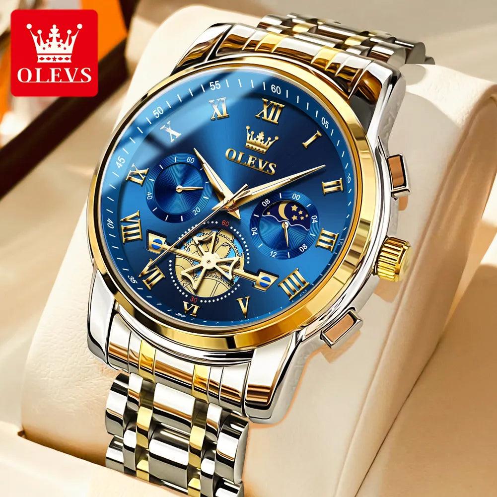 Timeless Elegance: OLEVS Luxury Men's Quartz Watch with Roman Scale Dial and Luminous Hands  ourlum.com   