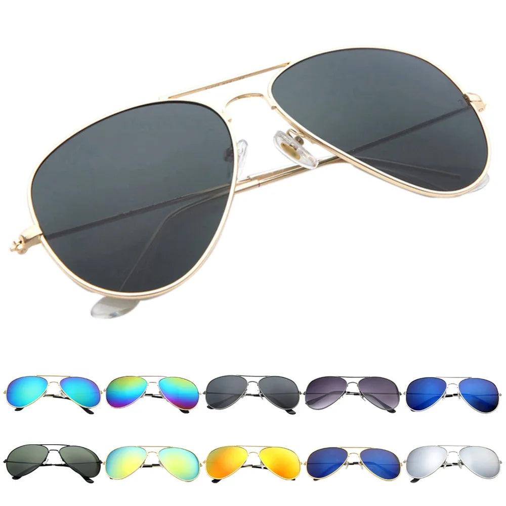 Unisex Gradient Mirror Pilot Sunglasses with UV400 Protection - FOENIXSONG Fashion Eyewear in Blue, Silver, Gray, Green, and Black