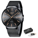 LIGE Men's Ultra Thin Fashion Watch Stylish Quartz Elegance