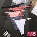 Seductive 5-Piece Cotton Blend G-String Panties Set for Women  ourlum Set12 M Set