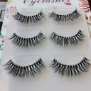 NEW 3Pairs Mink Lashes 3D Mink Eyelashes Invisible Band Natural Black Mink False Eyelash Full Strip cilios posticos Reusable  ourlum.com 3pairsC42  