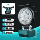 Makita & Dewalt Compatible 27W LED Work Light Flashlight