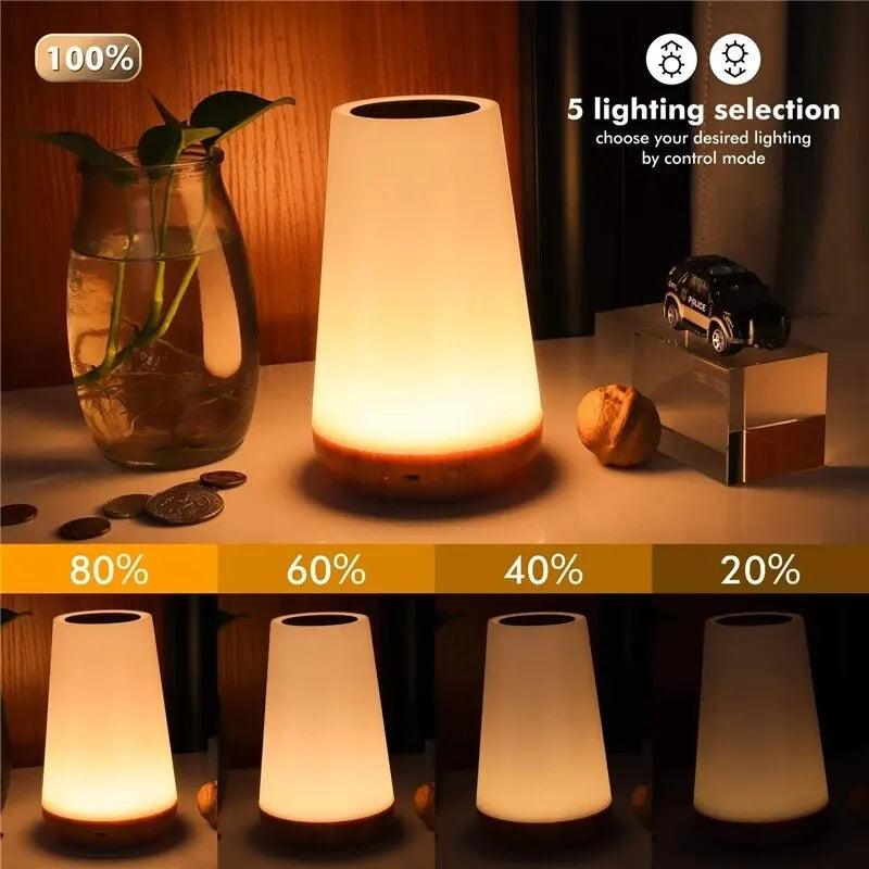 Color Changing Touch Bedside Lamp: Remote Controlled Bedroom Light  ourlum.com   