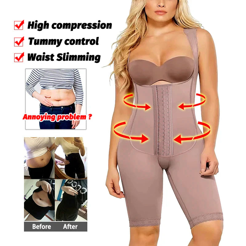 High Compression Colombian Bodysuit for Postpartum & Post-Surgery Support