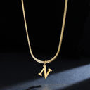 A-Z Alphabet Gold Plated Stainless Steel Pendant Necklace