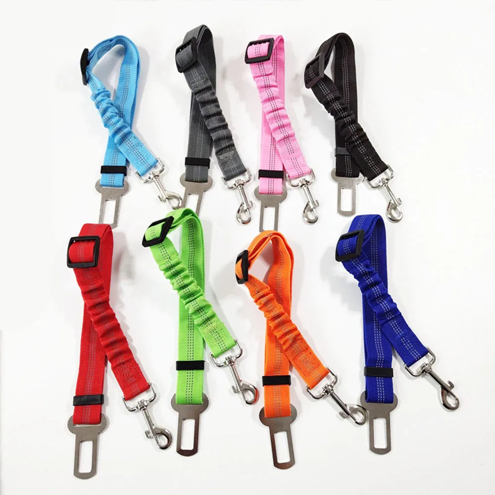 Dog Car Safety Harness: Adjustable Reflective Nylon Seatbelt for Pet Travel  ourlum.com   