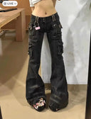 Women Korean Fashion Chic Jeans Grunge Y2K Cargo Pants