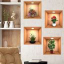 PVC Creative Green Plant Simulate 3D Wallpapers Self Adhesive Wall Stickers