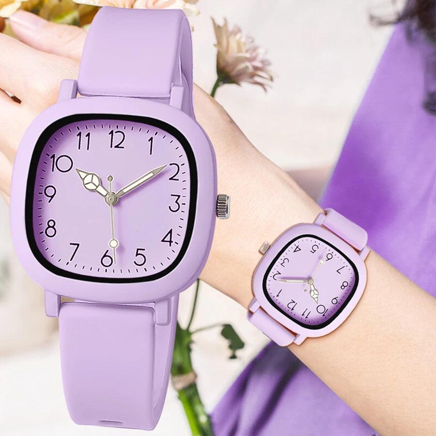 Elegant Square Dial Women's Silicone Quartz Watch - Fashion Timepiece for Stylish Ladies  ourlum.com   