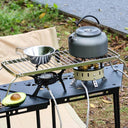 Portable Folding Campfire Grill Stand for Outdoor BBQ Use