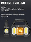 High Power LED Flashlight Solar Camping Work Light USB Charging