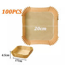 Disposable Air Fryer Liners - Pack of 50/100 for Mess-Free Cooking  ourlum.com 100PCS Square  