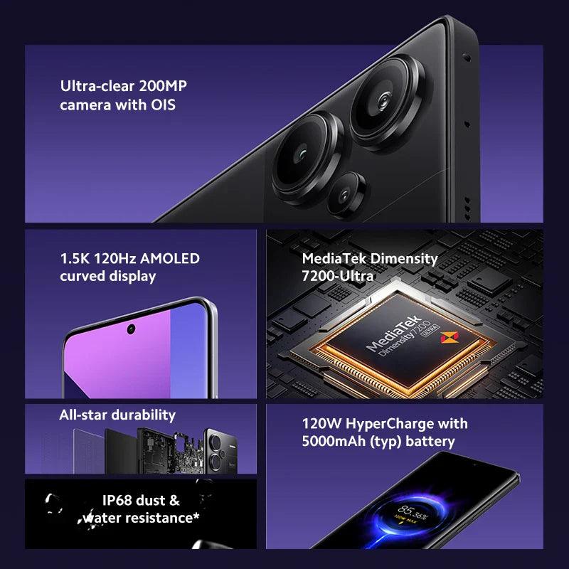 [World Premiere] Xiaomi Redmi Note 13 Pro Plus 5G Smartphone MediaTek Dimensity 7200-Ultra 200MP OIS Camera 120W HyperCharge NFC