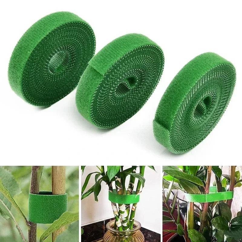 Plant Tie Set: Nylon Bandage Hook Loop Bamboo Cane Wrap Support  ourlum.com   