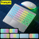 Bluetooth Touchpad Keyboard: RGB Backlit for  Pad SEO: Rainbow Gradient LED Light, 7 Colors, 2 Light Modes, Long Battery Life  ourlum.com EN French White United State 